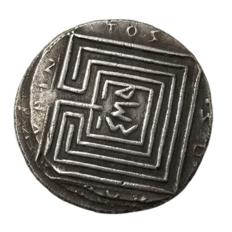 Read more about the article Ancient Greece Commemorative Silver Plated Coin Crete Knossos Minotaur Labyrinth