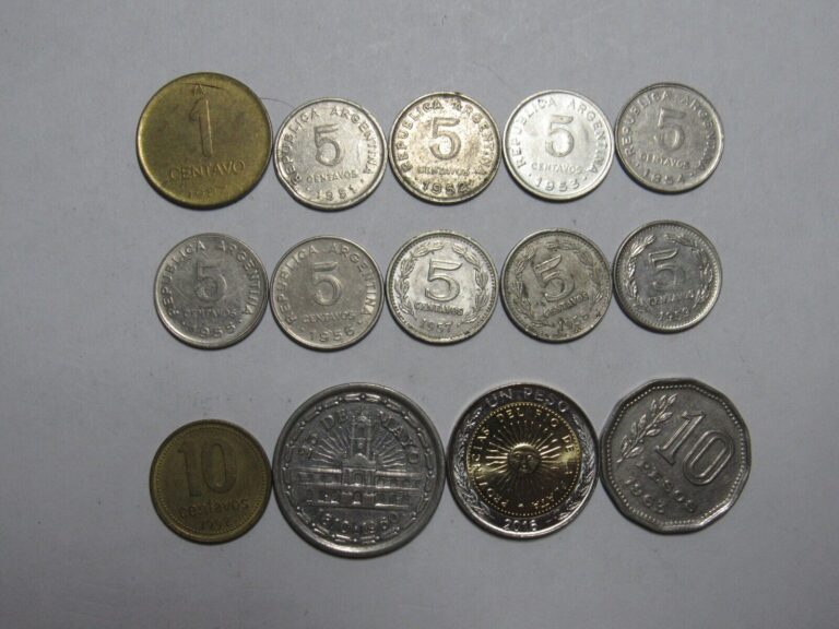 Read more about the article Lot of 14 Different Argentina Coins – 1951 to 2016 – Circulated and BU