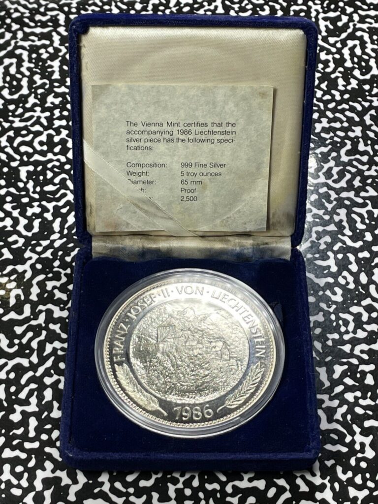 Read more about the article 1986 Liechtenstein 10 Thaler Lot#B1421 Large Silver! Proof! KM#X-MB1