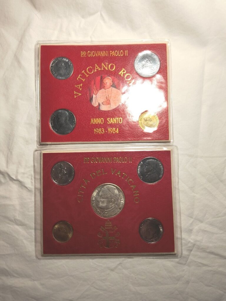 Read more about the article 1983 Vatican City John Paul II Coins Four And Five Set Anno Santo Vatican Lira