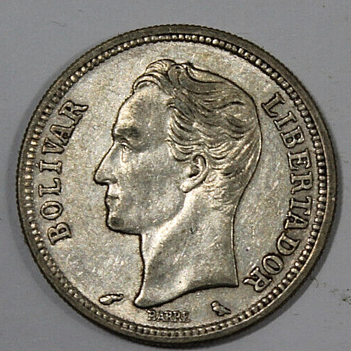 Read more about the article 1960 Venezuela One 1 Bolivar Silver Coin .8350 Actual Coin Pictured