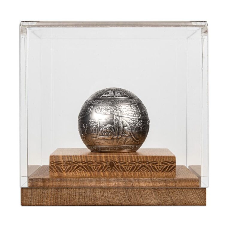 Read more about the article Djibouti 2023 1 Kilo Silver Big Five Leopard Sphere Antiqued