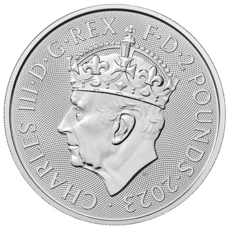 Read more about the article 2023 U.K. 2 Pound Silver King Charles Britannia Coronation 1 oz BU