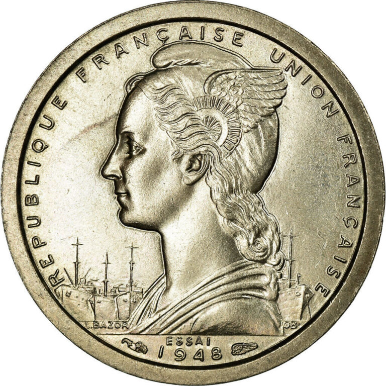 Read more about the article [#30862] Coin  Togo  Franc  1948  Paris  MS  Copper-nickel  Lecompte:18