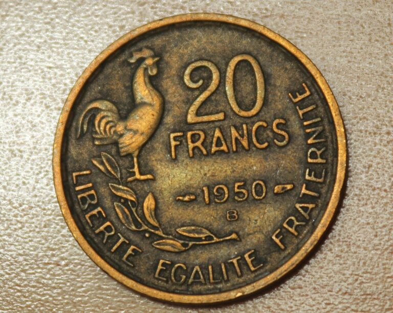 Read more about the article 1950 B France 20 Francs KM# 917.2