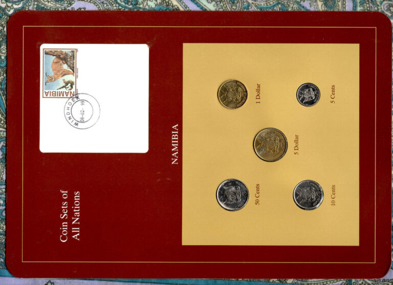 Read more about the article Coin Sets of All Nations Namibia UNC $5 5 50 Cents 1993 $1  10 Cents 1996