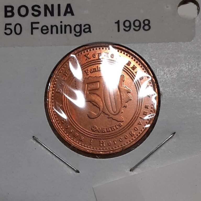 Read more about the article 1998 Bosnia and Herzegovina 50 Feninga Copper Plated Steel Coins  BU