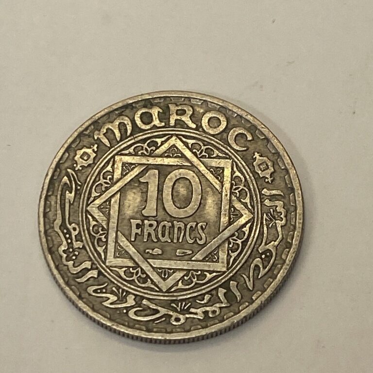 Read more about the article Morocco 10 Francs AH1366(a) Copper-Nickel