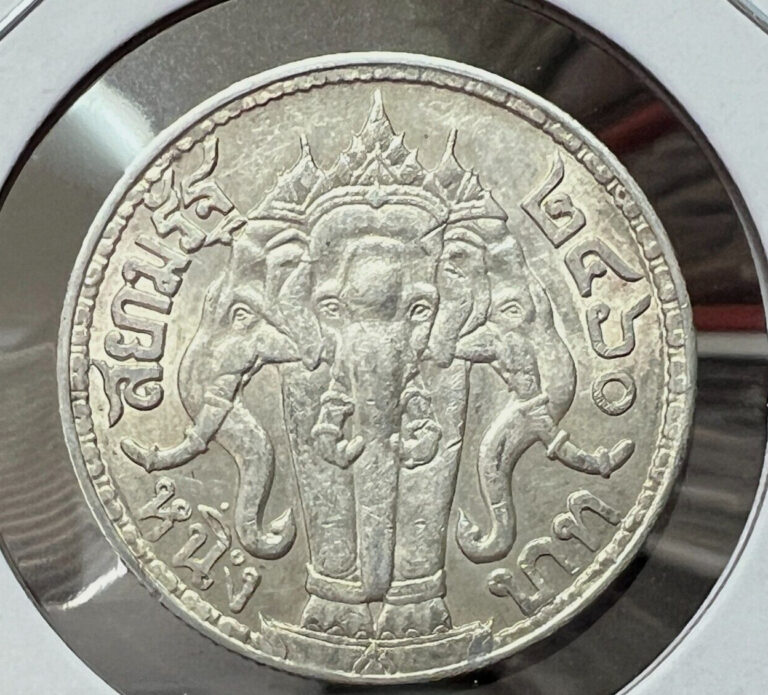 Read more about the article 1917 THAILAND SILVER ONE BAHT ELEPHANT COIN