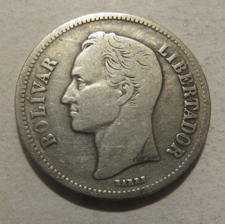 Read more about the article 1936 Silver Venezuela 2 Bolivars    WCS 73