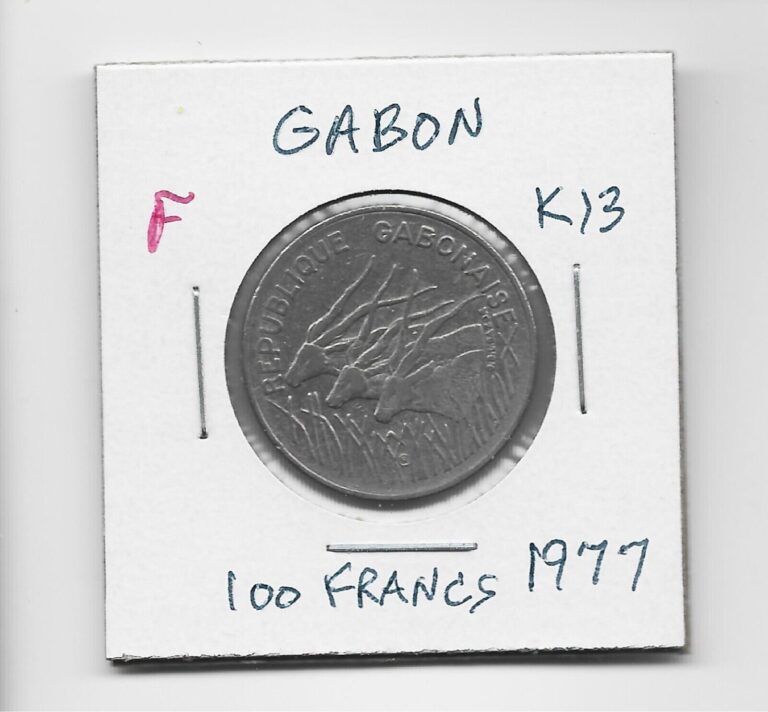 Read more about the article Gabon (now Central African States) 100 Francs 1977 K13 Obsolete Eland Antelope