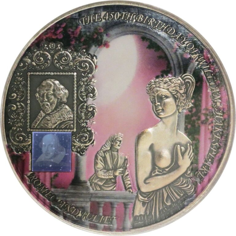 Read more about the article 2014 Benin 1000 Fr. Romeo and Juliet Nano Chip 1 oz .999 Silver Coin – 750 Mintage