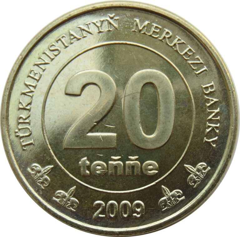 Read more about the article Turkmenistan 20 Tenne Coin | Independence Monument | KM99 | 2009