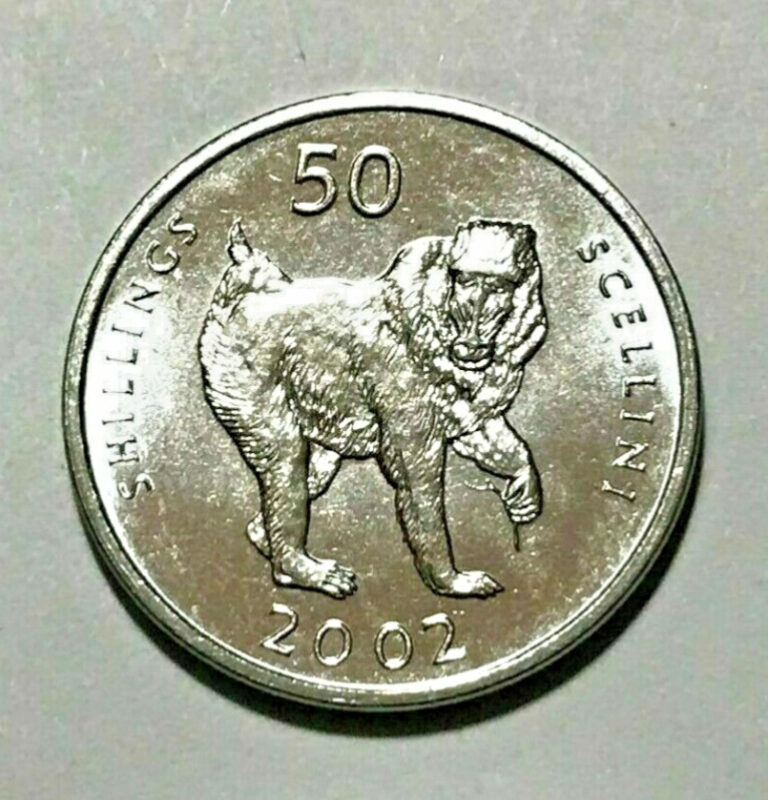 Read more about the article 2002 Somalia Coin 50 shillings Mandrill Monkey Animal African Wildlife