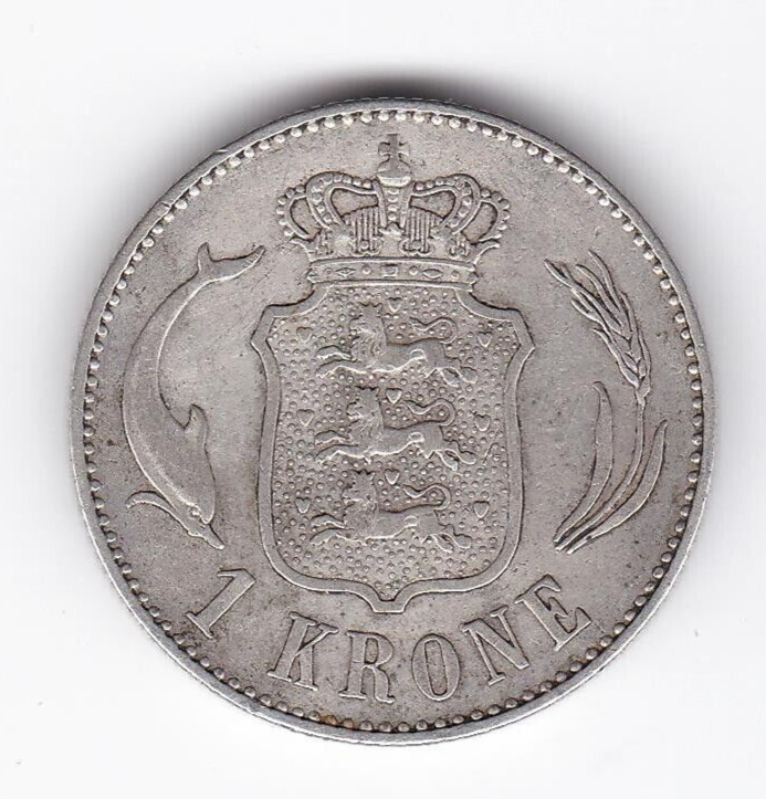 Read more about the article 1892 Denmark 1 Krone larger SILVER Coin – nice low mintage coin  light hairlines