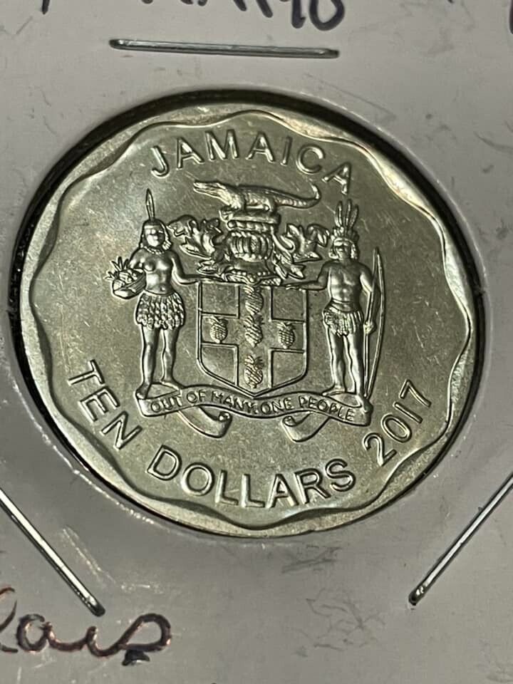 Read more about the article JAMAICA 2017 $10  KM190 BR UNC  NICKEL PLATED STEEL  FREE USA SHIPPING