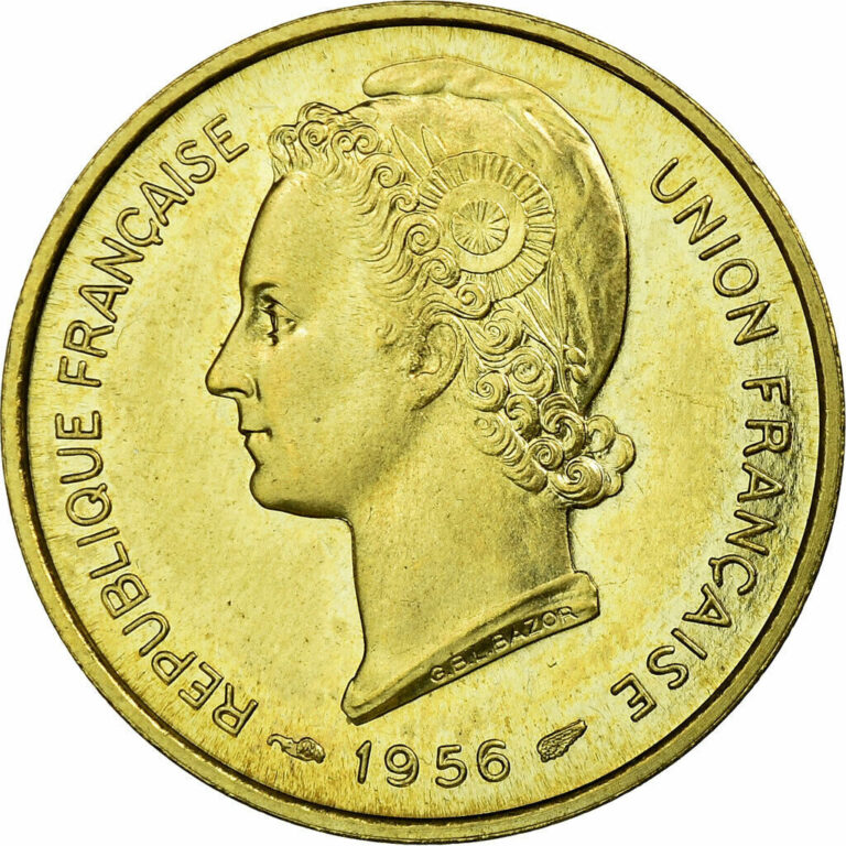 Read more about the article [#457695] Coin  Togo  10 Francs  1956  Paris  ESSAI  MS  Aluminum-Bronze  KM:E7