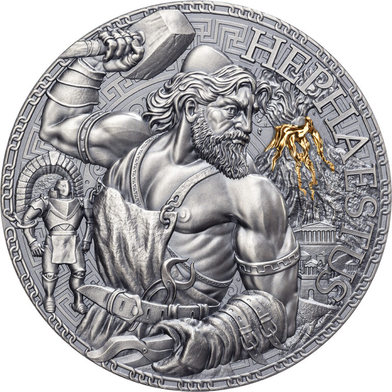 Read more about the article 2023 Cameroon Greek Mythology Hephaestus 3 oz Silver Coin Mintage of 333