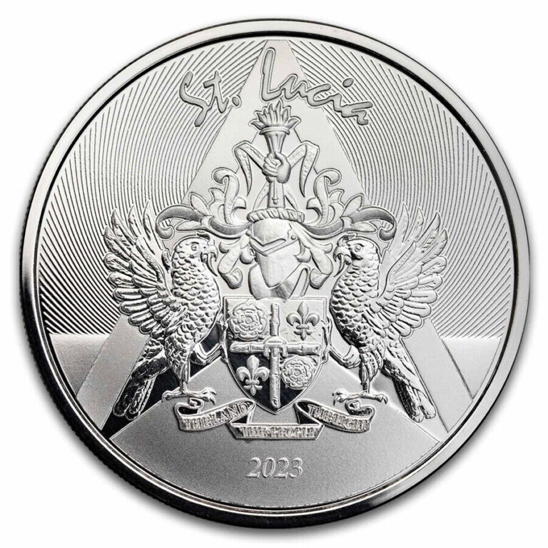 Read more about the article 2023 St. Lucia 1 oz Silver Coat of Arms BU