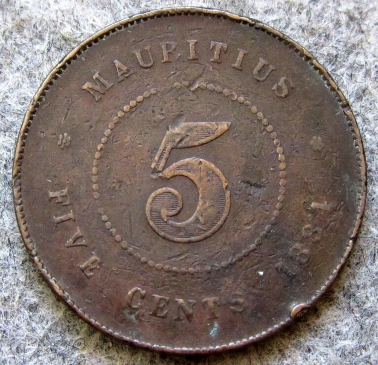 Read more about the article MAURITIUS QUEEN VICTORIA 1884 5 CENTS  BRONZE – 1 coin – MAURITIUS 1884 5 Cents