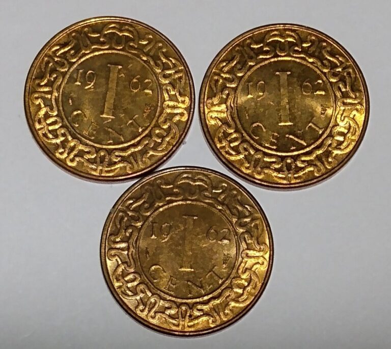 Read more about the article 1962 SURINAME 1 CENT BRONZE UNC (3 COINS)