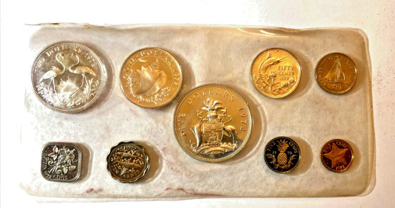 Read more about the article Low Mintage 1972 Bahamas (9) Coin Proof Set including 4 Silver Proofs 2.87oz ASW