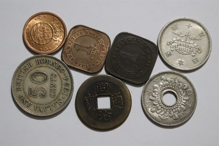 Read more about the article 🧭 ASIAN COINS JAPAN + STRAITS + MALAYA and TIMOR B53 #30 XC20