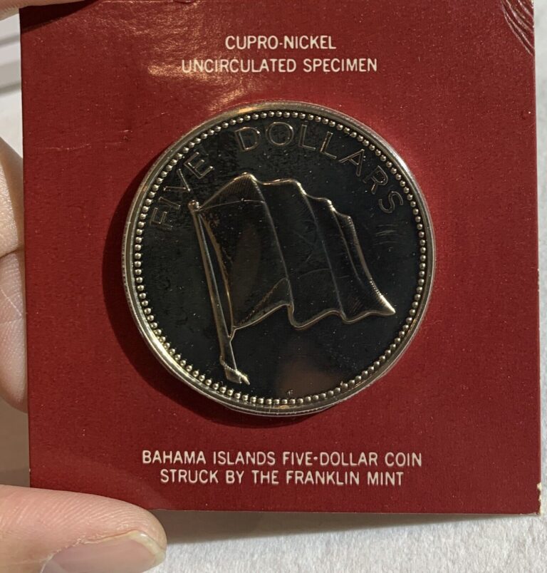 Read more about the article Bahamas $5 Dollars 1975 Uncirculated PROOF Coin – Franklin Mint