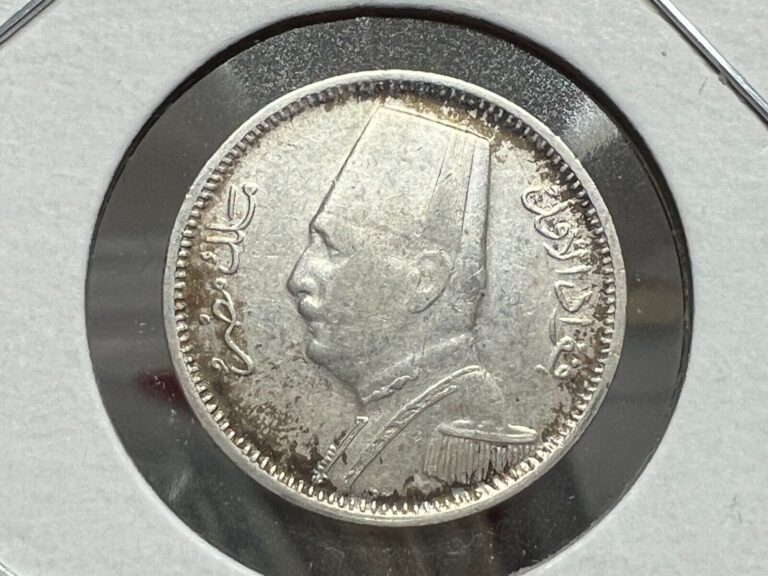 Read more about the article EGYPT 1929 SILVER 2 PIASTRES NEAR UNCIRCULATED COIN