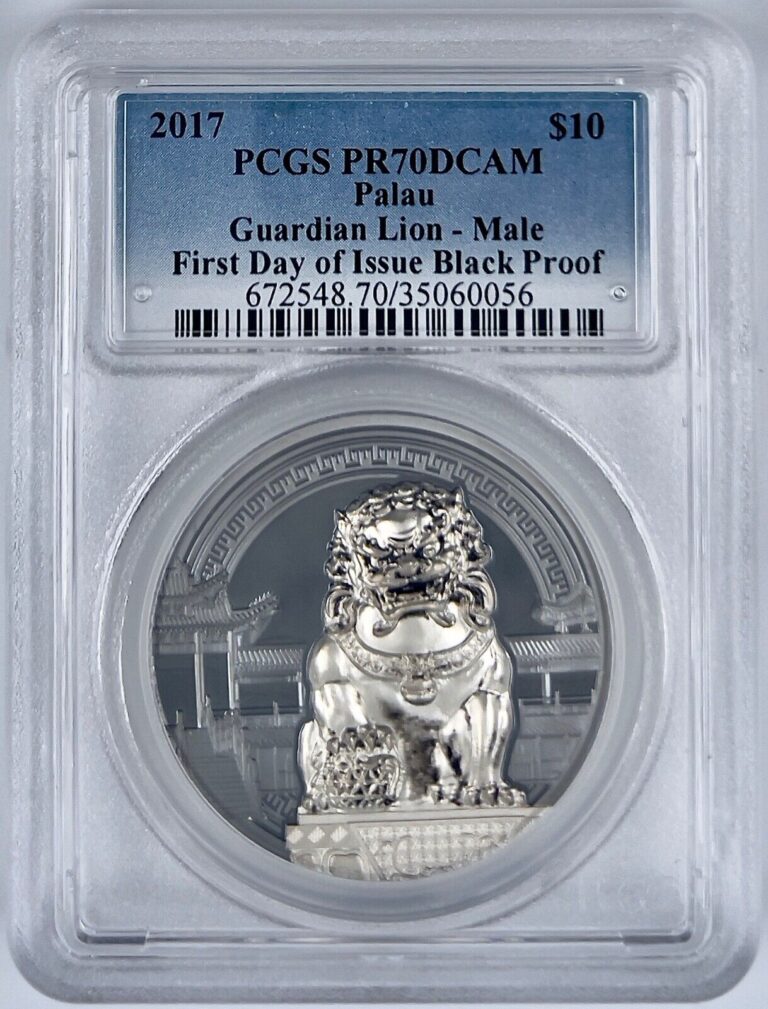 Read more about the article 2017 Palau Chinese Guardian Lions Two 2 Oz Coins Male Female PCGS PR70DAM FDOI