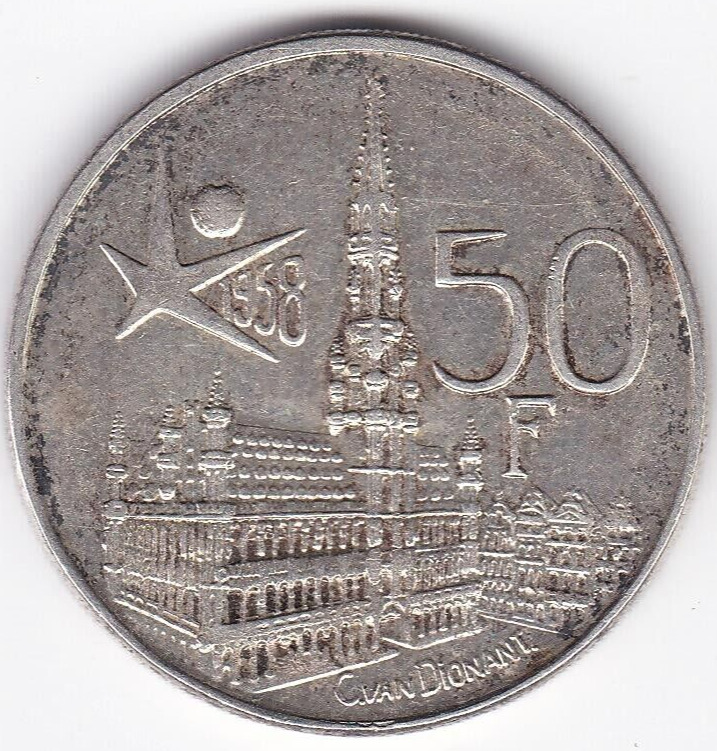 Read more about the article 1958 Belgium 50 Francs Large SILVER COIN – SUPER LUSTER and TONE RARE :”BELGEN”