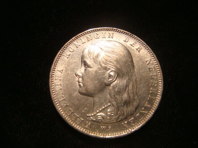Read more about the article NETHERLANDS. WILHELMINA. 1 GULDEN 1892. Beautiful coin..