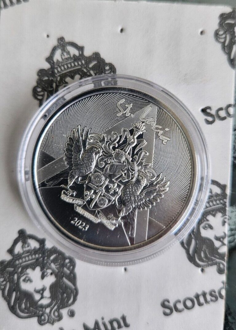 Read more about the article 2023 1 oz Silver Coins – St. Lucia Coat of Arms .999 Silver Coins BU #A586