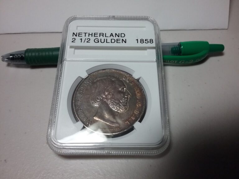 Read more about the article 1858 Netherlands 2 1/2 Gulden Silver Coin