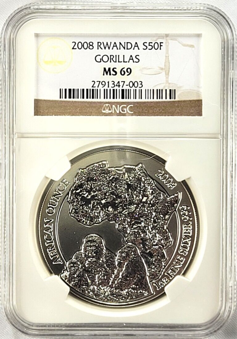Read more about the article 2008 Rwanda Gorilla Silver Coin NGC MS69