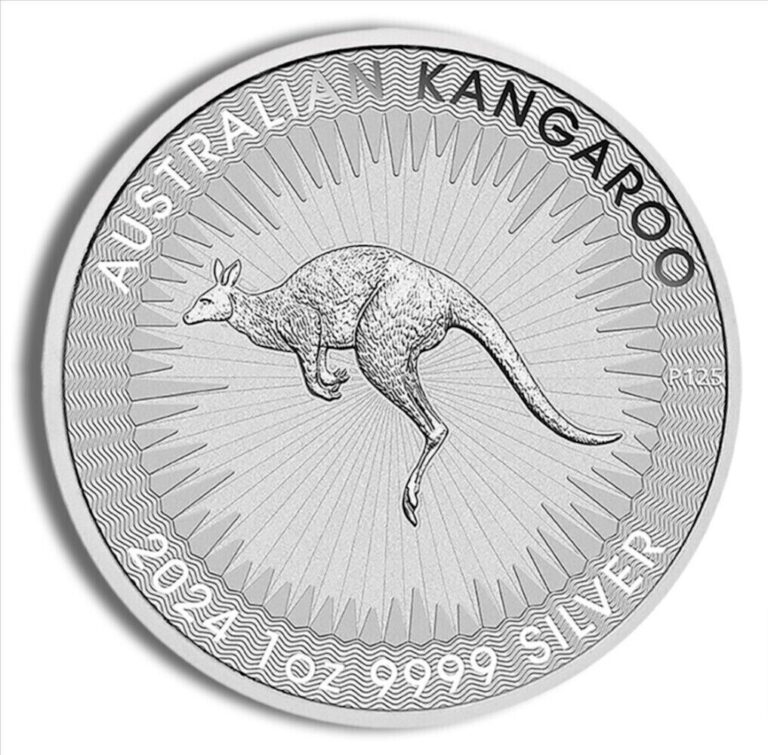 Read more about the article 2024 1 oz Australian .9999 Fine Silver Kangaroo $1 Coin BU – In Stock