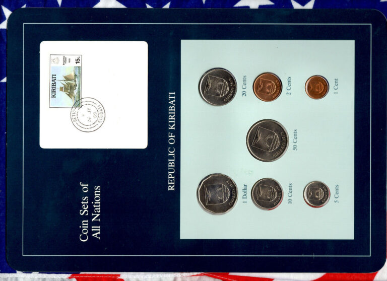 Read more about the article Coin Sets of All Nations Kiribati All 1979 UNC $1 50 20 10 5 2 1 cent 26JY89