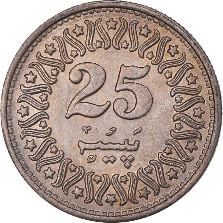 Read more about the article Pakistan 25 Paisa Coin | KM58 | 1981 – 1996