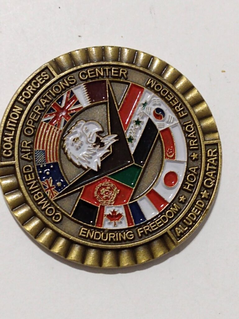 Read more about the article CoalItion Forces Combined Air Operations Center AL UDEID Qatar Challenge Coin