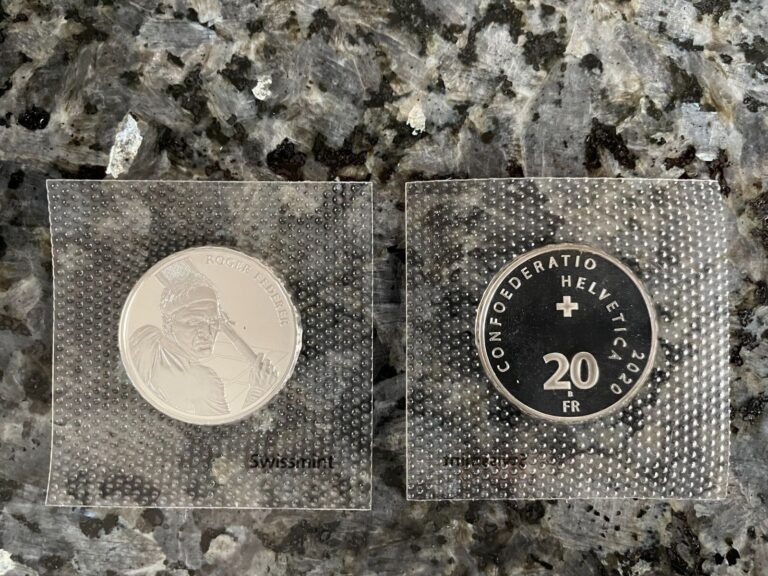 Read more about the article Roger Federer 20 Swiss Francs commemorative silver coin  0.835 stamp  shiny