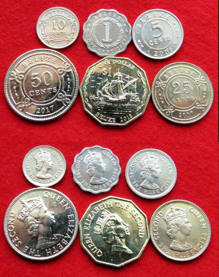 Read more about the article BELIZE COMPLETE COIN SET 1+5+10+25+50 Cents + 1 Dollar 2006-2020 UNC LOT of 6