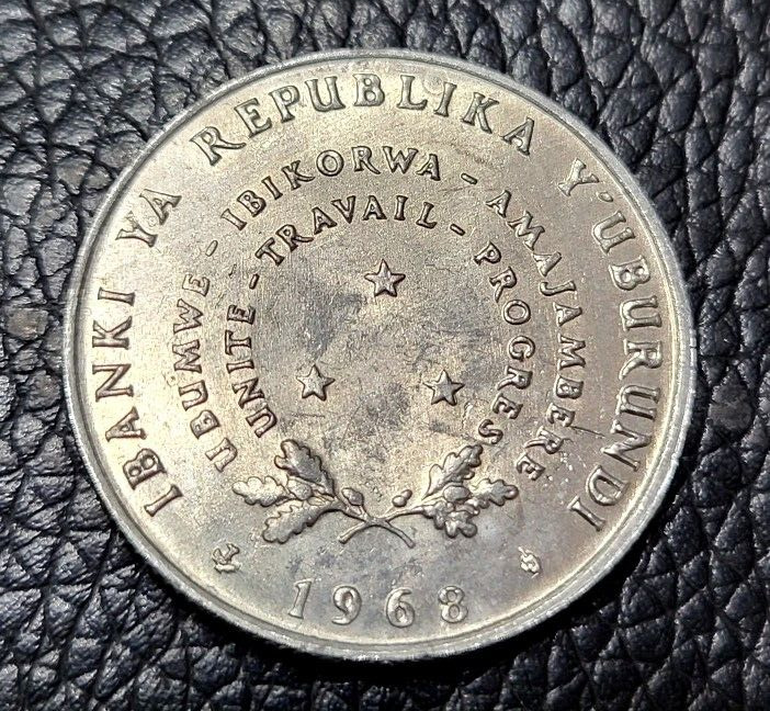 Read more about the article 1968 Burundi 5 Francs Coin