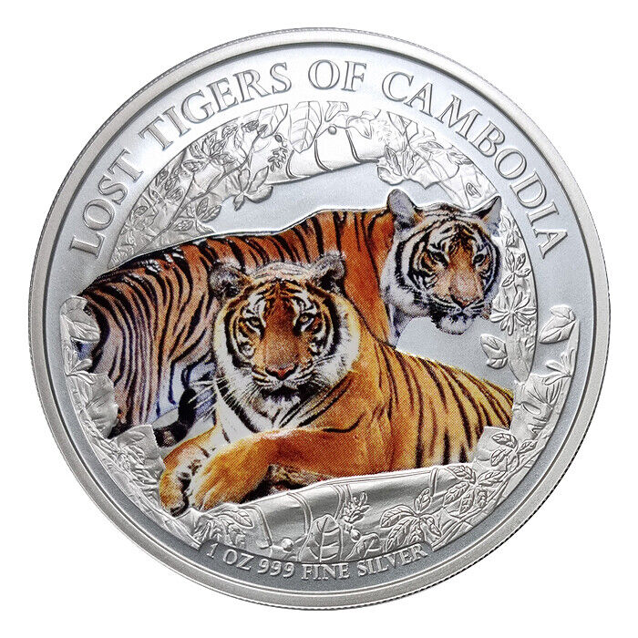 Read more about the article 2024 Cambodia Lost Tigers Colorized 1 oz Silver Coin in capsule