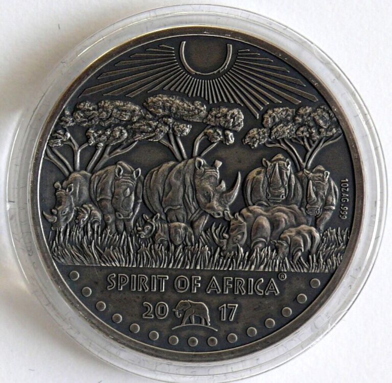 Read more about the article Burkina Faso 1 Oz 2017 Spirit of Africa – Rhinestone  Silver