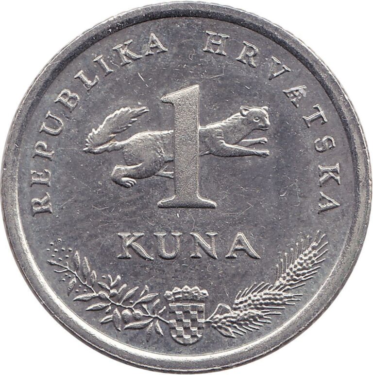 Read more about the article Croatian Coin Croatia 1 Kuna | Nightingale Bird | Marten | 2004