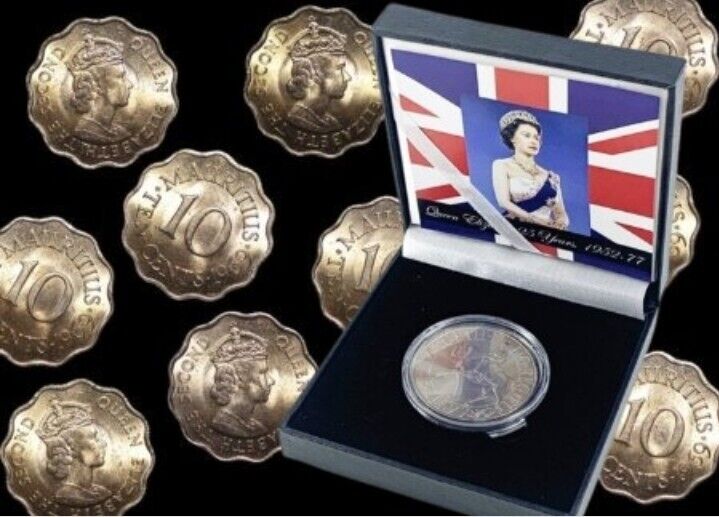 Read more about the article 1977 QUEEN ELIZABETH II SILVER JUBILEE CROWN (6)UNC 1969 MAURITIUS 10 CENT COINS