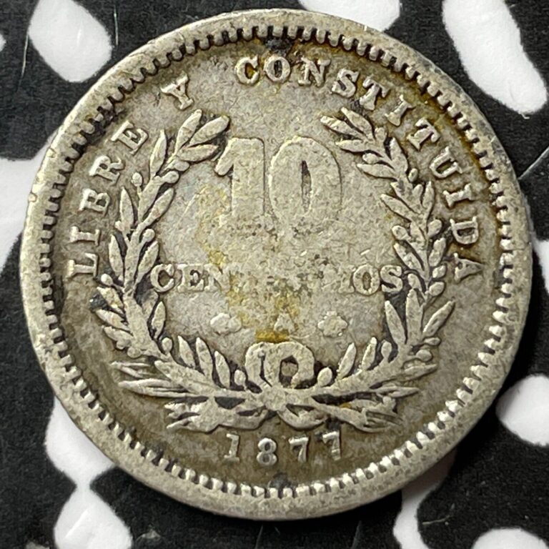 Read more about the article 1877 Uruguay 10 Centesimos Lot#D6697 Silver!