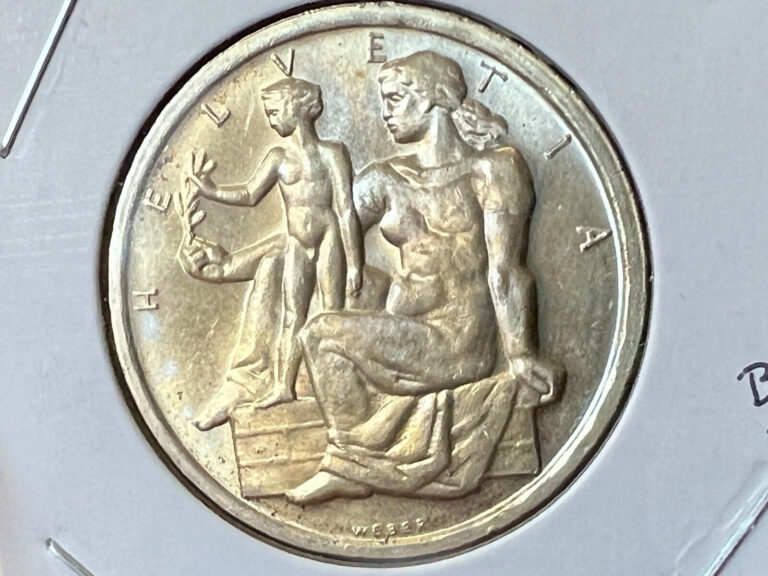 Read more about the article 1948 SWITZERLAND SILVER 5 FRANCS BRILLIANT UNCIRCULATED