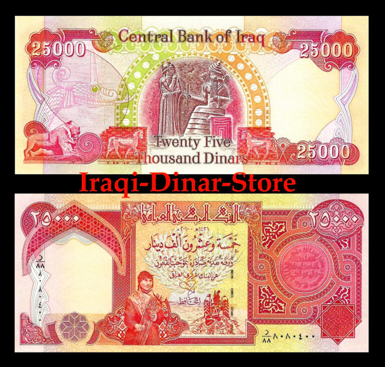 Read more about the article ⭐25k IRAQI DINARS Banknote  =  25  000⭐ New Unc Collectable Currency Iraq