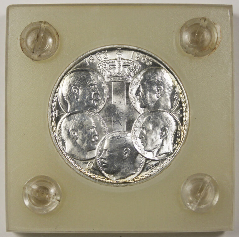 Read more about the article Greece 1863-1963 30 Drachmai Silver Coin GEM BU .3221 ASW Five Kings Centennial